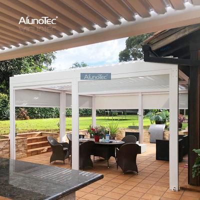 Best Quality Family Homes Facilities Motorized Louver Pergolas Outdoor Winter Garden Glass Sunroom with Outdoor Furniture