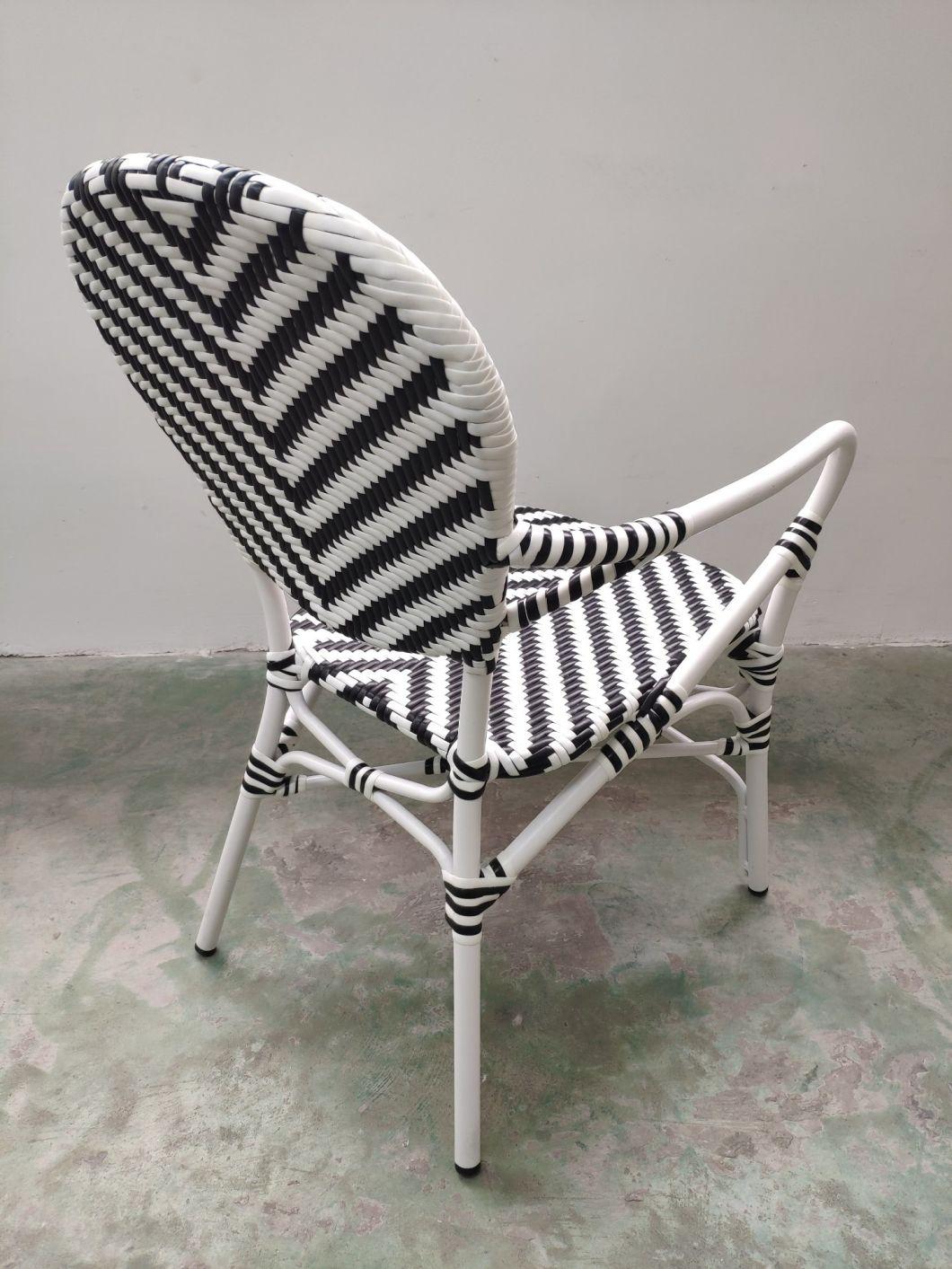 Modern Fashion Bistro Restaurant Flat Rattan Outdoor Furniture French Rattan Chair