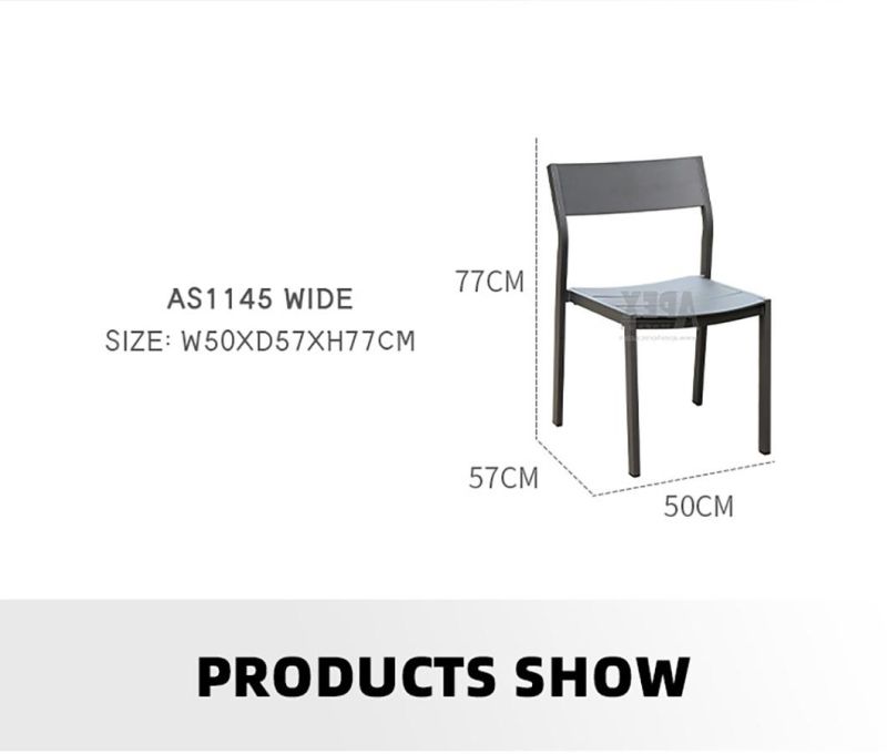 China Factory Wholesale Outdoor Garden Stackable Aluminum Patio Dining Chair
