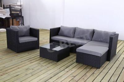 for Porch/Lawn/Garden/Backyard, 6 Pieces Patio Furniture Set, Outdoor Sectional Sofa PE Rattan Wicker Conversation Set Outside Couch