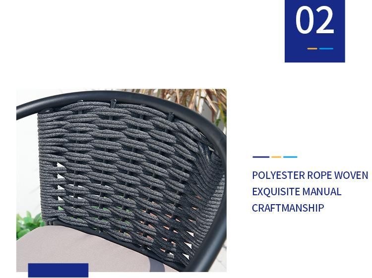 Vangaden Commercial Outdoor Garden Aluminum Rope Bar Chair