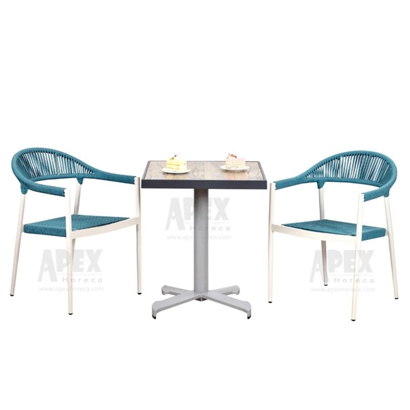 Modern Outdoor Furniture Leisure Garden Aluminum Rope Woven Dining Chair