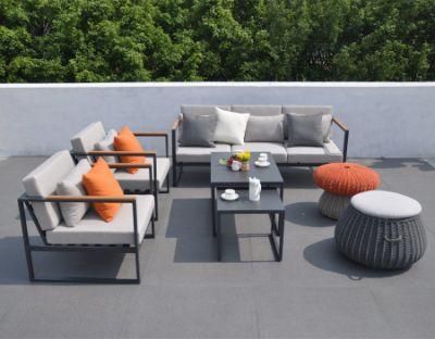 Modern Garden Furniture Sofa Patio Rattan Lounge Set Hotel Home Aluminum Leisure Sofa Set with Storage Box