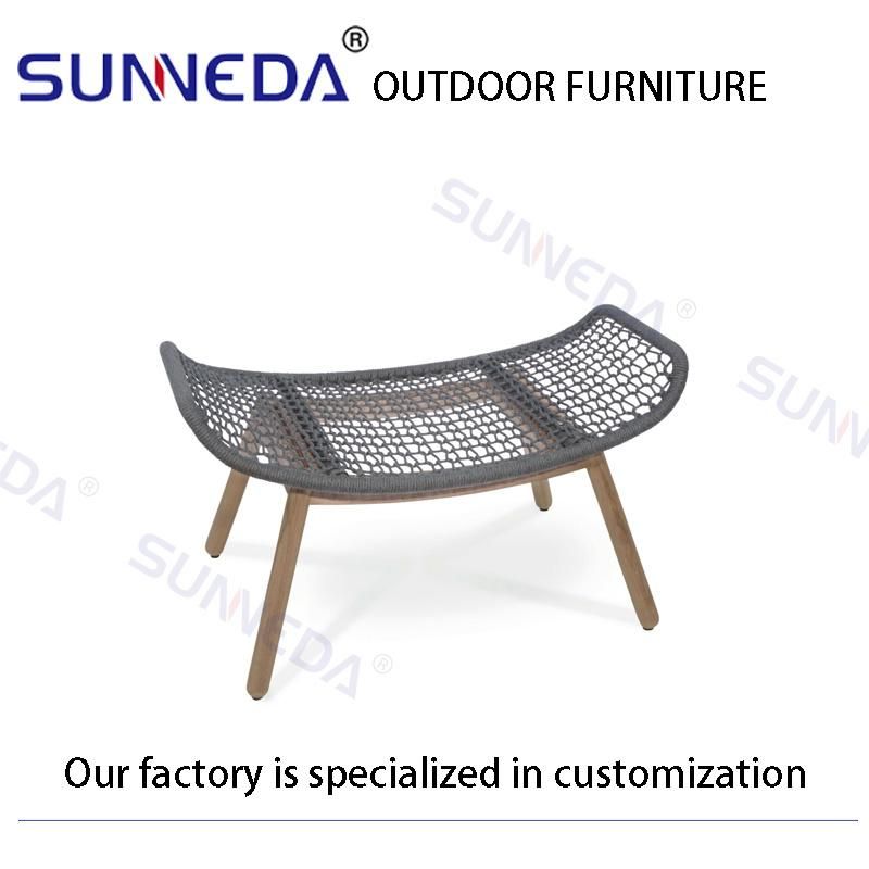 Single Back Outdoor Chair with Waterproof Cushion and Elegant Footstool
