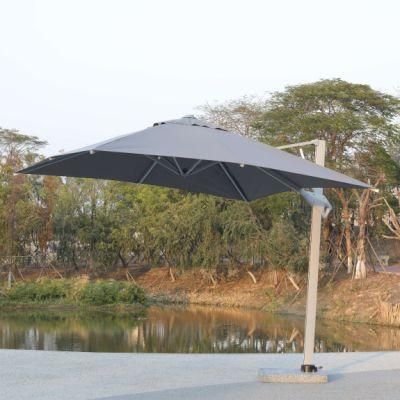 Outdoor Hydraulic Cantilever Rectangular Umbrella Patio Heavy Duty Moveable Parasol