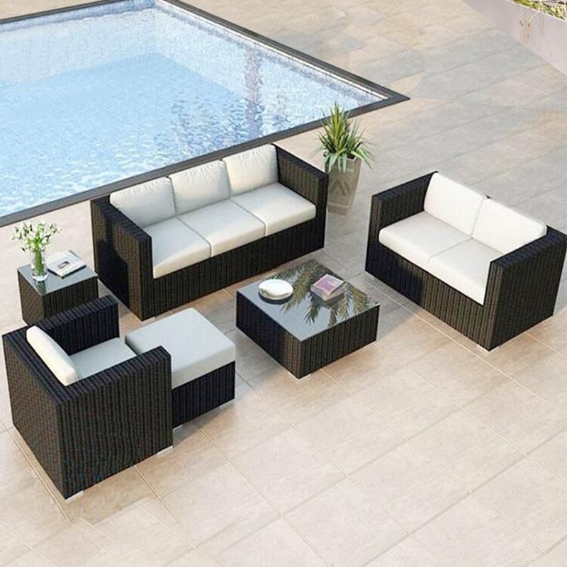 Outdoor Rattan Sofa Villa Courtyard Sofa Lounge Chair Outdoor Terrace Garden Rattan Furniture Balcony Rattan Chair Sofa