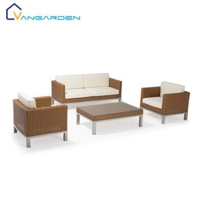 4PCS Aluminum Outdoor Furniture Terrace Synthetic Rattan Sofa Set
