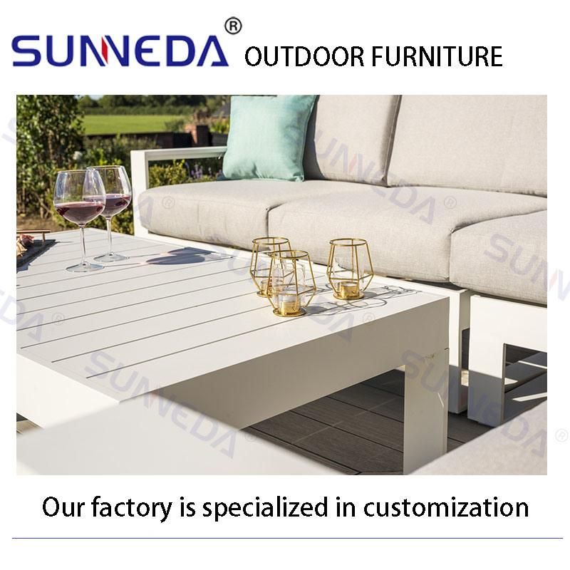 Metal Frame Outdoor Sofa Set Garden Sofa with Coffee Table
