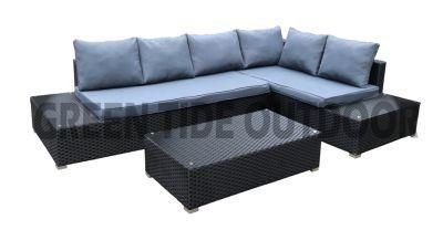 L Shape Outdoor Garden Rattan Wicker Woven Lounge Sectional Furniture