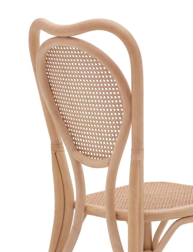 Special Wooden Technology Wooden Frame with Natural Rattan Back and Seat Modern Restaurant Dining Chair