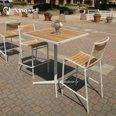 OEM Manufacturer Outdoor Use Garden Furniture Aluminum and Wood Bar Chair