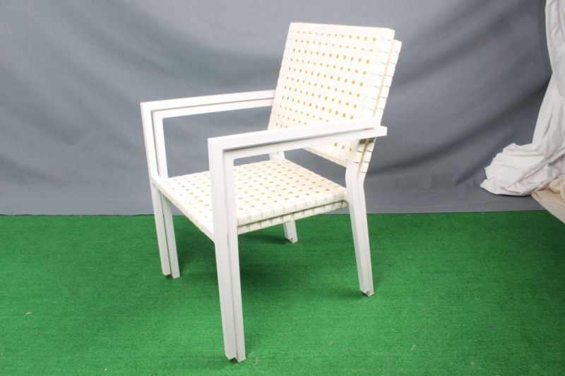 Leisure Balcony White Wide Rattan Weaving Coffee Set Outdoor Furniture