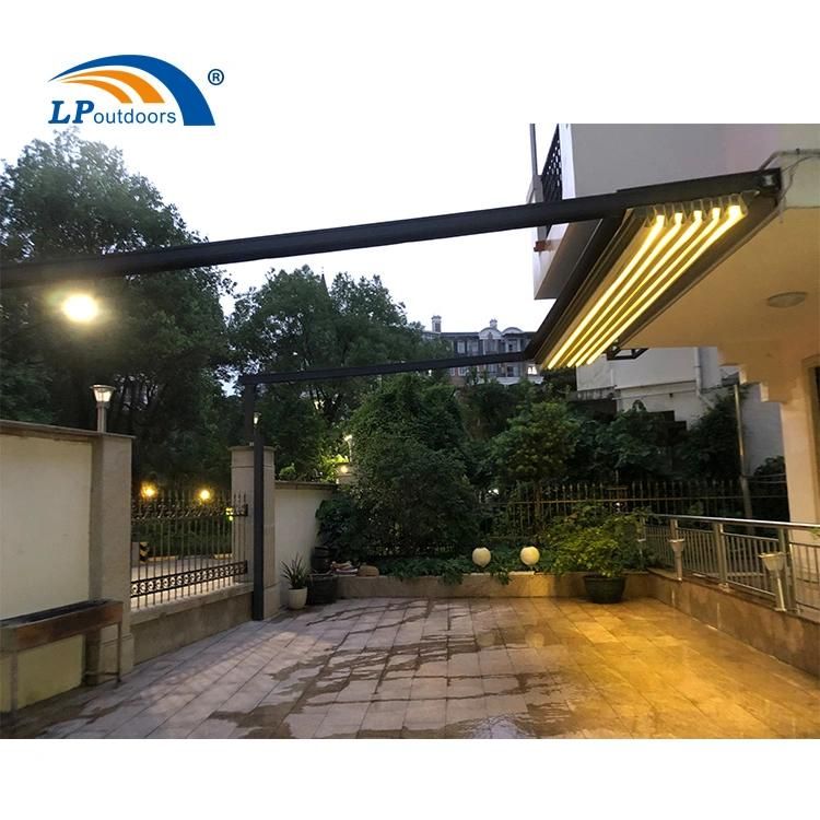 Outdoor Garden Furniture Courtyard Pergola Private Customized Sunshade and Rainproof Retractable Canopy Patio Structure