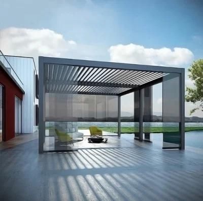 Aluminum Sunshading Motorized Gazebo with Side Screen