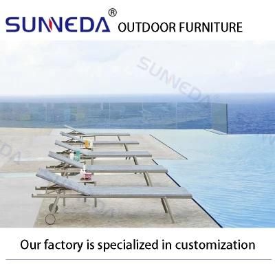 Aluminum Leisure Comfortable Outdoor Resort High-Density Foam Chaise Lounge Furniture