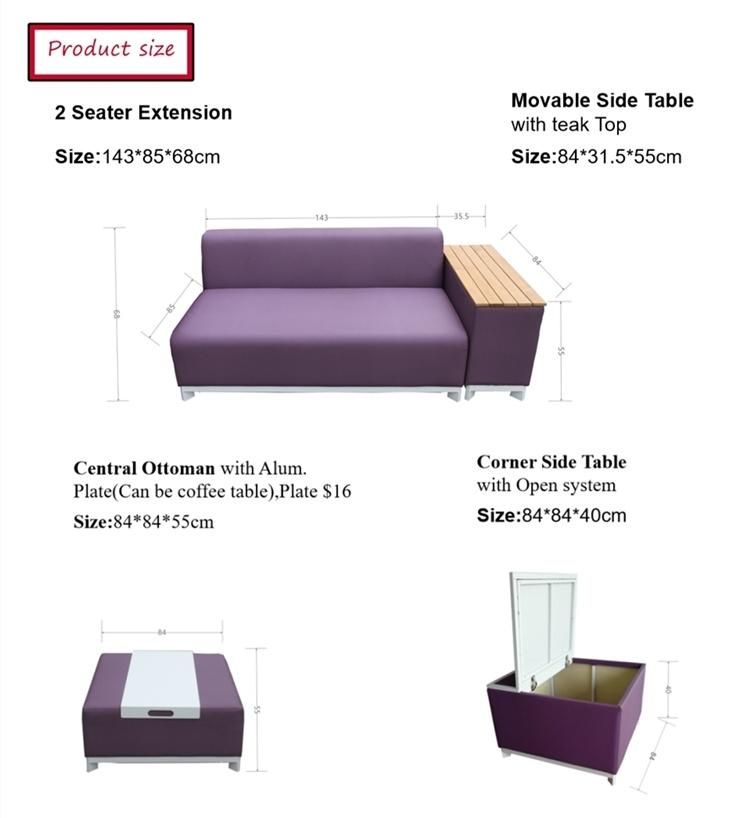 China Contemporary Aluminium Balcony Furniture with Cushion out Door Garden Furniture