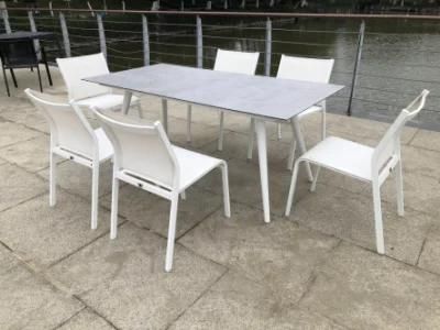 Unfolded OEM Customized Foshan Long Table White Outdoor Dining Set