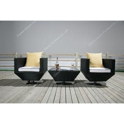 Leisure Aluminum Outdoor Black PE Rattan Garden Set for Patio Use