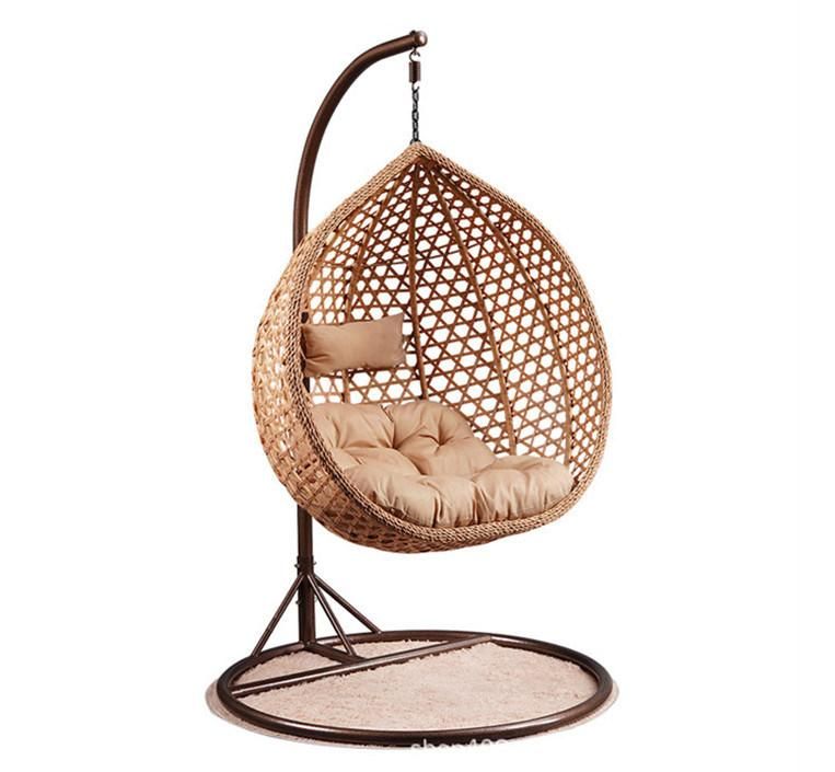 Luxury Modern Outdoor Garden Lounge Wicker Rattan Padded Swing Chair