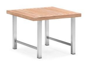 Teak Garden Side Table with Stainless Steel Legs