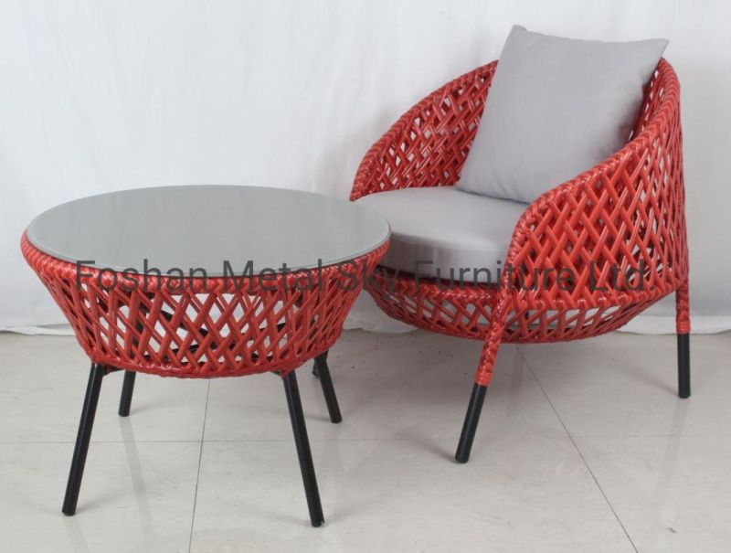 Outdoor Aluminum Wicker Rope Garden Hotel Villa Patio Rattan Sofa