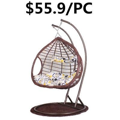 Modern Patio Garden Outdoor Gaming Rattan Metal Egg Swing Chair