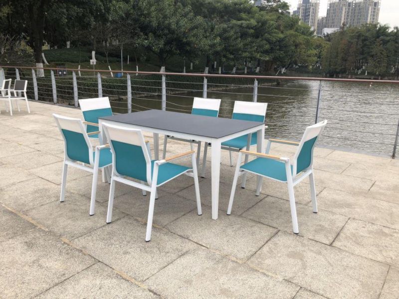 Unfolded Metal OEM Customized Garden Bench and Table Set Furniture