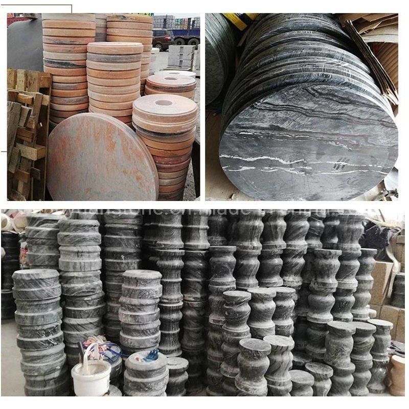 Yellow Granite Stone Round Table and Stool Chairs Garden Use and Landscaping Decoration Benches