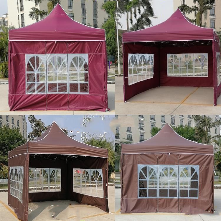 Outdoor Pop up Gazebo - Outdoor Stall Tent with Roman Transparent Window - Sidewalk Portable Tent Wbb17599