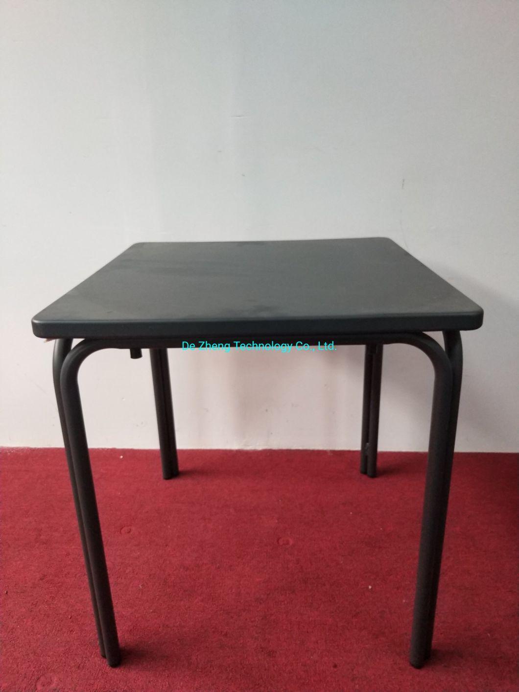 Absolute Rain Resistance Anti-Rust Carbon Steel Top Restaurant Cafe Bar Grill Table for Outdoor Use