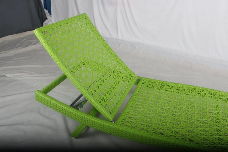 Hotel Garden Use Flower Weaving Poolside Sun Lounger Outdoor Furniture