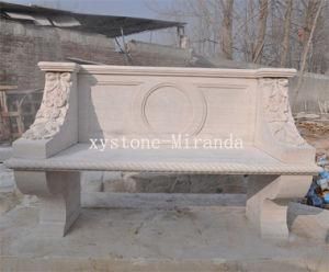 Outdoor Park / Garden Stone Bench with Back