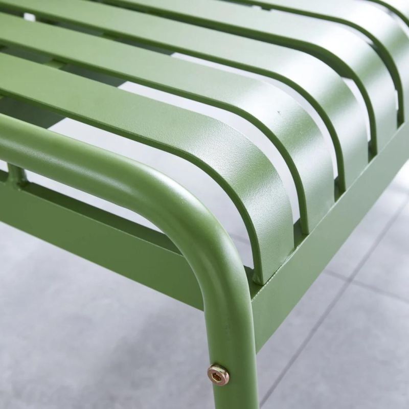Metal Frame Garden Chair Stacking Aluminum Dining Meeting Chair Restaurant Bench