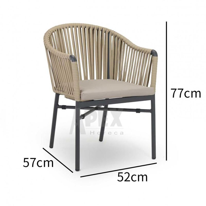 Modern Waterproof Coffee Cup Armchair Rattan Outdoor Furniture Dining Chair