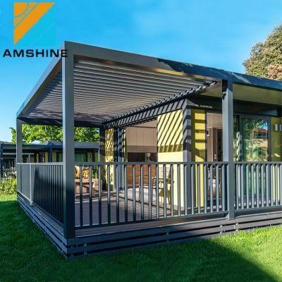 Hot Sale Modern Garden Louver Pergolas Adjustable Gazebo Louvre Roof Gazebo Restaurants Bioclimatic Aluminum Pergola