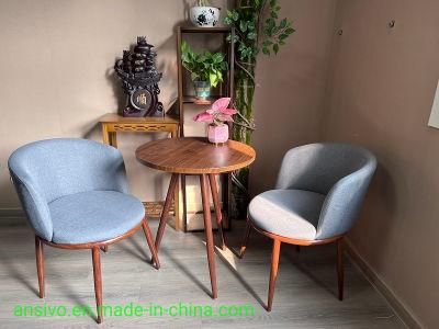 Nordic Lounge Chair Fabric Wooden Chair Restaurant Lounge Chair Cafe Restaurant