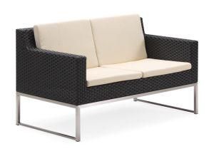 Outdoor Living Furniture Wicker Sofa with Stainless Steel Legs