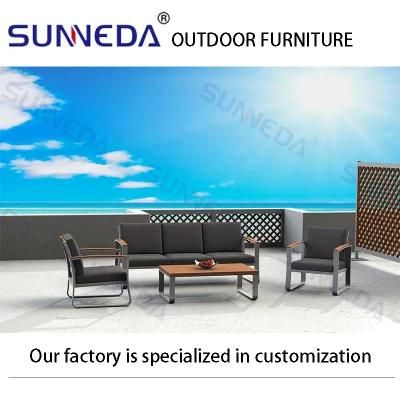 Aluminum Outdoor Patio Garden Furniture Teak Sofa Sets