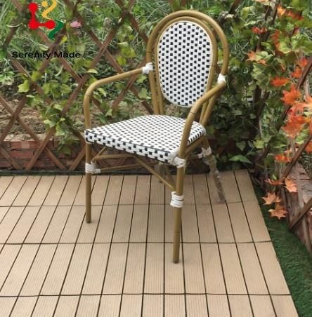 New Bistro Chair Aluminum PE Rattan Dining Chair for Restaurant Cafe Stackable Outdoor Chair