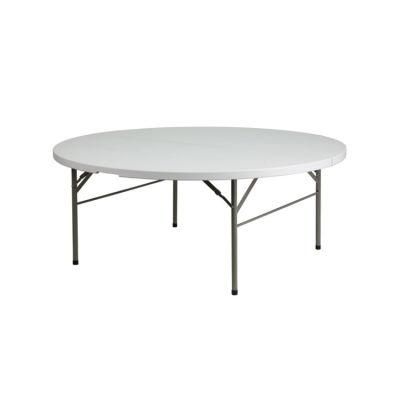 6 Foot 72inch Outddor Party White Plastic Foldable Round Rental Tables