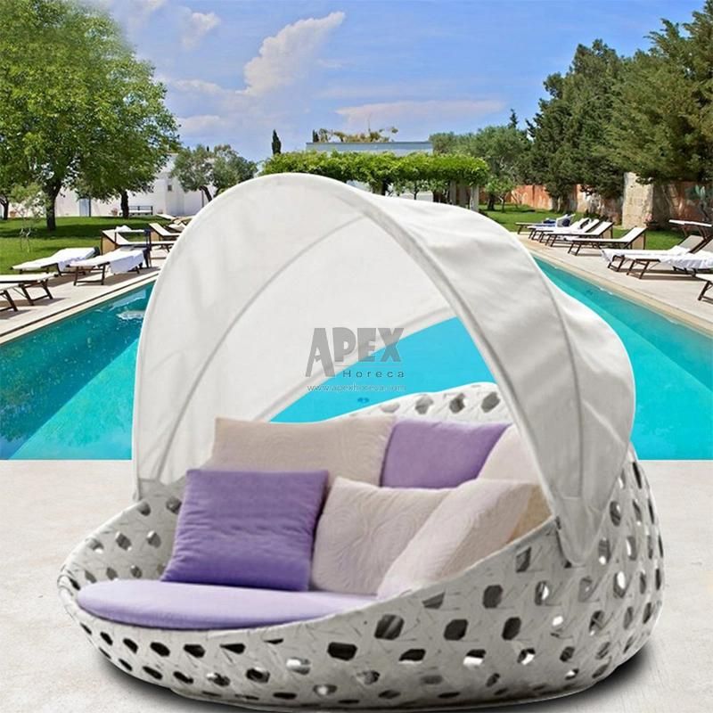Rattan Waterproof Setting Pool Rattan Patio Chaise Sun Lounger