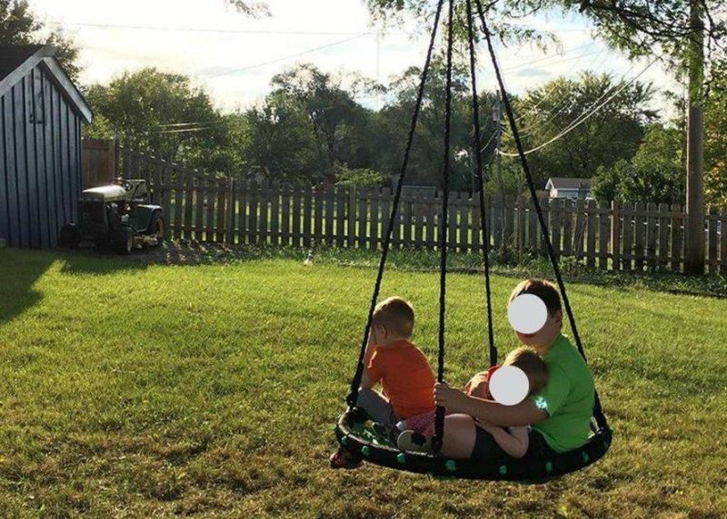 Spider Web Tree Swing, 40 Inches Outdoor Safe and Durable Kids Hanging Platform Swing Seat for Children Adults Backyard Garden Esg12713