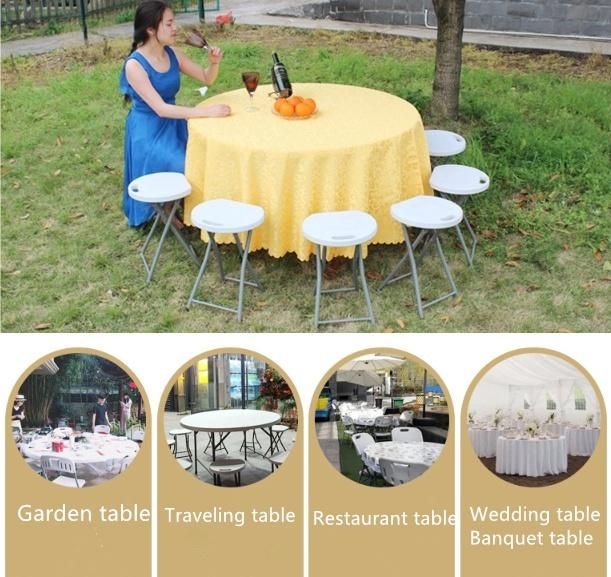Wholesale Outdoor Furniture Portable Foldable HDPE Round Plastic Folding Table