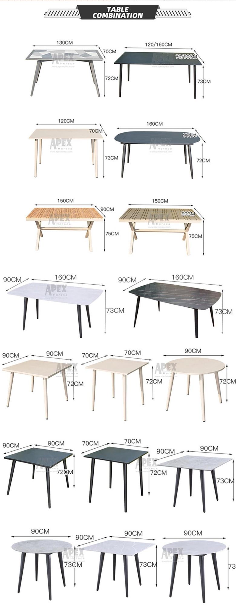 Restaurant Waterproof Table Chair Combination Outdoor Patio Furniture Set Wholesale