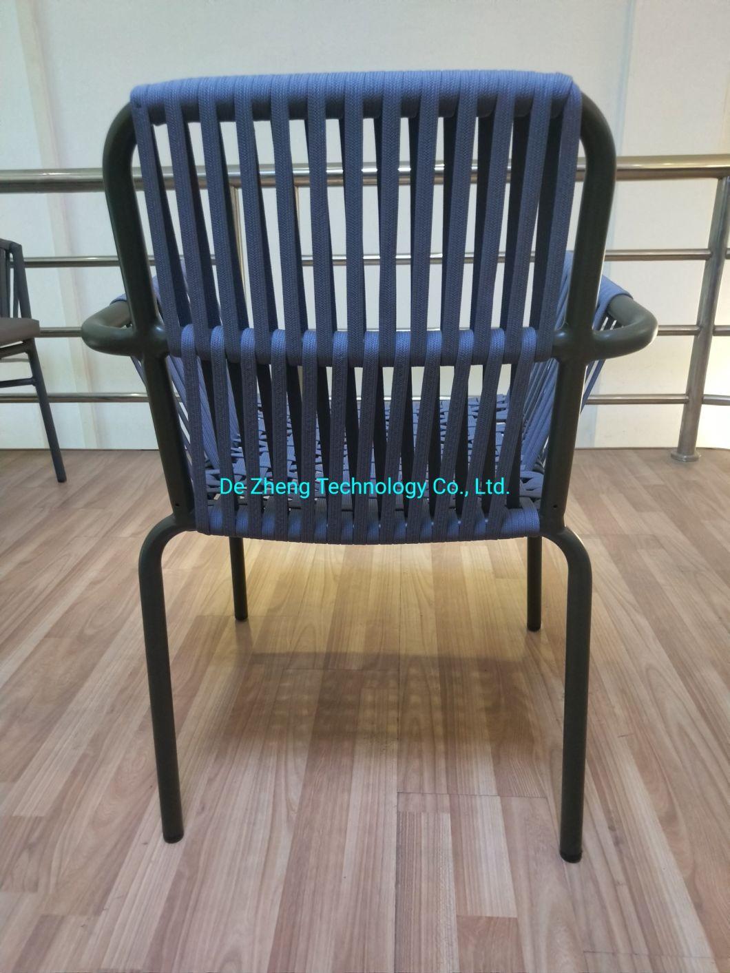 Latest Leisure Waterproof Bistro Terrace Woven Rope Hilton Aluminium Outdoor Furniture