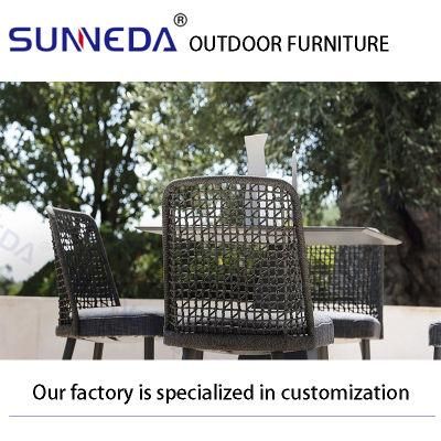 New Concept Cushion Waterproof Weaving Courtyard School Beach Furniture Set
