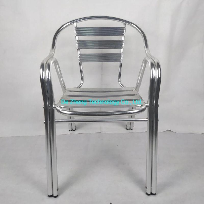 Wholesale Stock High Quality Outdoor Aluminum Patio Stackable Bistro Restaurant Dining Chair