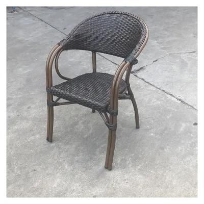 Factory Supply Brown Garden Chair Aluminum Frame Outdoor Rattan Furniture