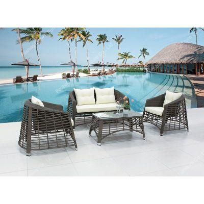 Foshan Manufacture Wicker Outdoor Furniture PE Rattan Aluminum Garden Sofa Lounge