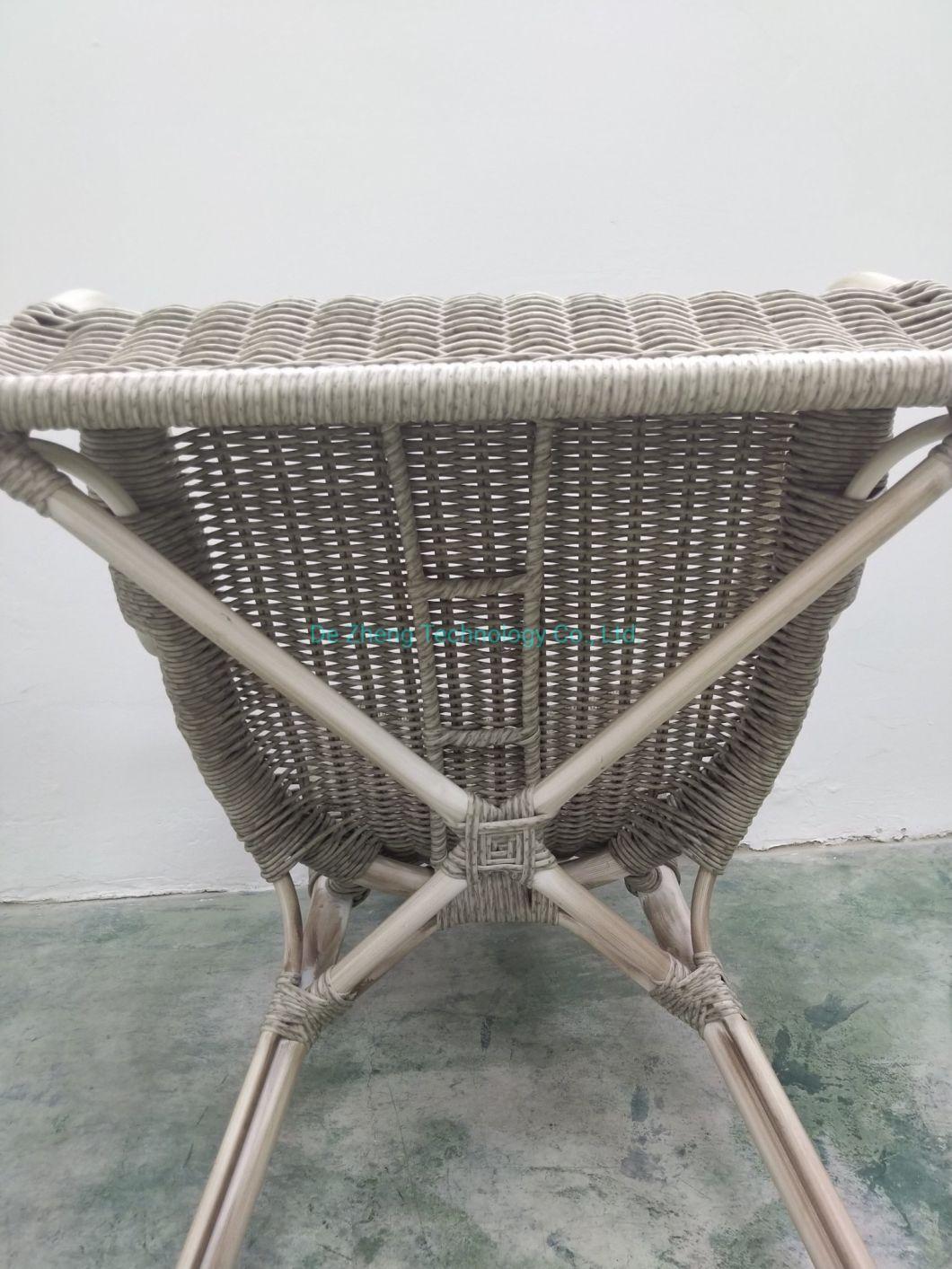Circle Arms Triplet Round Aluminum Tube Legs Rattan Hotel Bar Outdoor Furniture for Dining Set